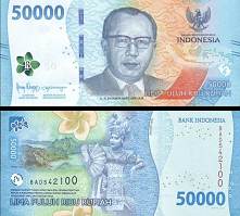*50 000 Rupií Indonézia 2022 P167a UNC - Kliknutím na obrázok zatvorte -